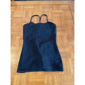 Lululemon power Y  tank top black size 6